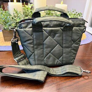 LUG small crossbody tote with handles olive green mini Dory